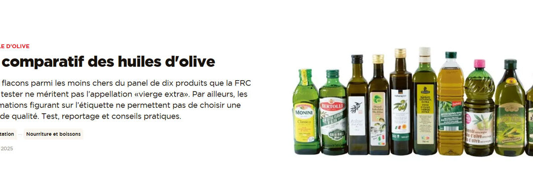 Le comparatif des huiles d&rsquo;olive